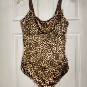 Leopard Print corset bodysuit - Brown